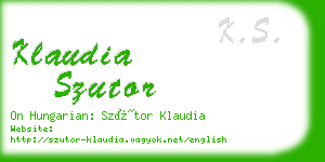 klaudia szutor business card